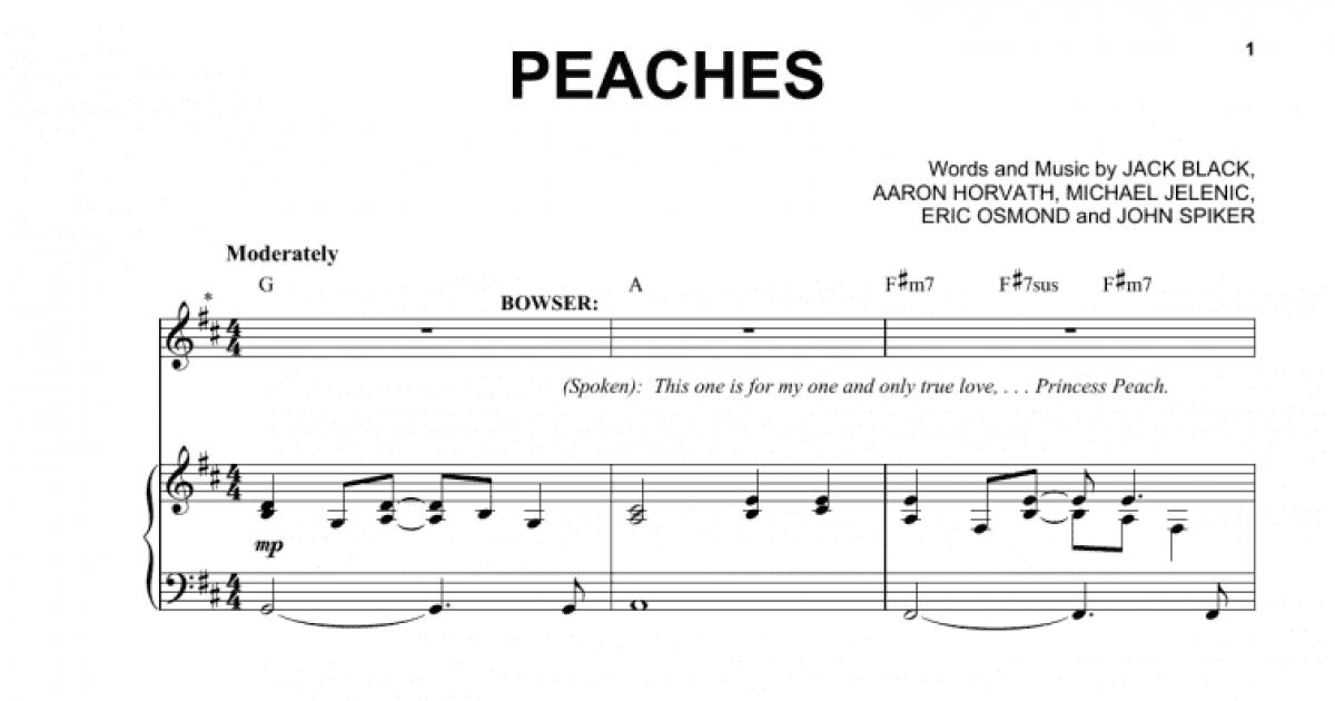 Peaches (from The Super Mario Bros. Movie) (Piano & Vocal) - Print Now